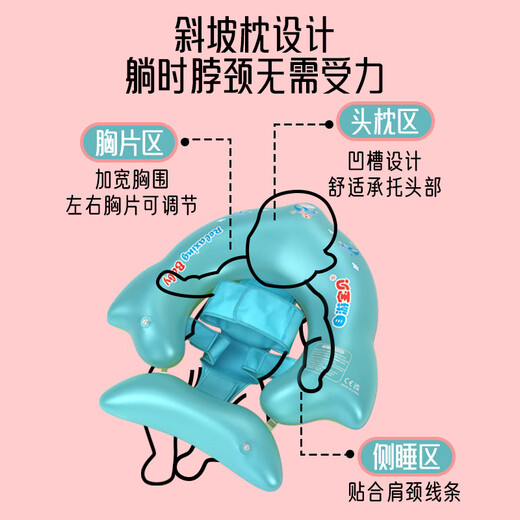 自游宝贝 SWIMMING BABY婴儿游泳圈儿童宝宝泳圈小月龄新生儿坐圈安全防翻可趴可躺救生圈 小黄鸭蛋蛋圈0-3岁(6-30斤)