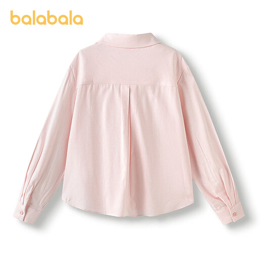 Bala Balaone Girls Shirt Children's Long Sleeve 2025 New Autumn Top Brushed Plaid Jacket Trendy Red Tone 00366 165