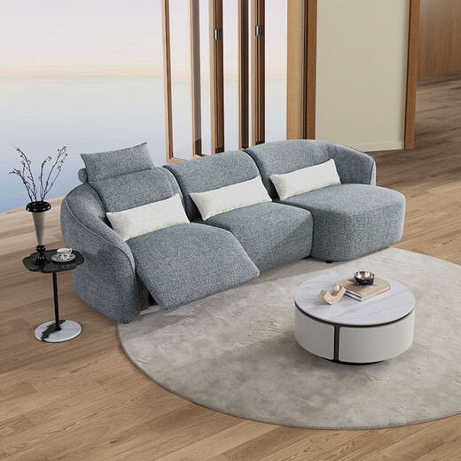 Lazboy Lezhibao Creme Wind Chenille Zero Wandfunktion Sofa Große Doppel -Doppel -Elektro -673 Blau [30 Tage Haare]