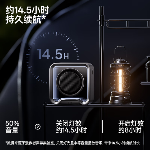 Edifier Halo Nano Computer Desktop Ambient Light Speaker Portable Bluetooth Speaker Outdoor Long Battery IP67 Waterproof Subwoofer Gift Mini Speaker Breaking the Boundary Black