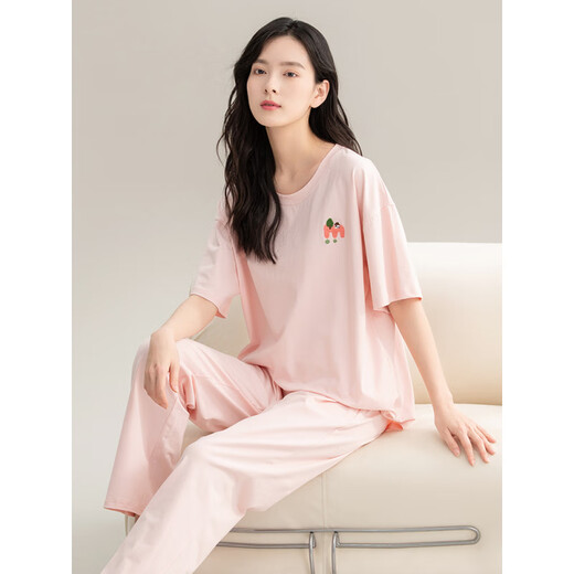 Catman (Miiow) Neue Pyjamas für Frauen im Sommer im Sommer reine Baumwolle kurzärmelige Hose halbärmelige Frühlings- und Herbst-Kühlhauskleidung Sommerstil 2025 Neue CM65032 [Frauen] Z9711 XL [Empfohlen 120-140jin [Jin gleich 0,5 kg] tragen]
