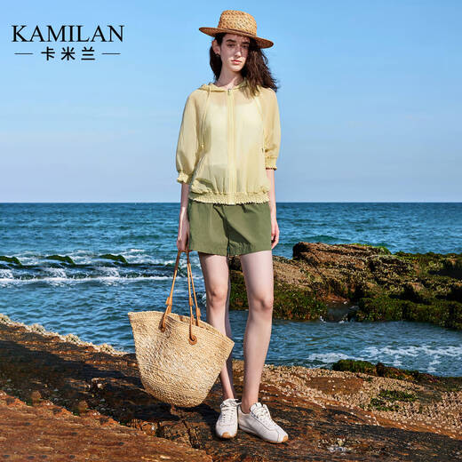 Kamilan light luxury high-end thin short jacket for women 2025 new huge and beautiful loose hooded cardigan top summer apricot S