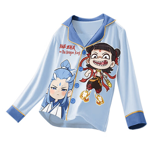 Pajamas de garçons Nezha 2025 Nouveau printemps et automne Modal pour enfants à manches longues Big Garçons à domicile 2m - ST-12158 110 10 tailles (110-120) CM