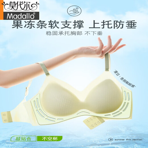 Modal Sommer Traaceless Unterwäsche für Frauen mit kleinen Brüsten gesammelt dünne Sommerkühle kühle Brüste zeigen kleine Brüste ohne Stahlringe. Schöner Rücken BH Blue M ist für 105jin geeignet [Jin ist gleich 0,5 kg] unter 32/70, 34/75abc