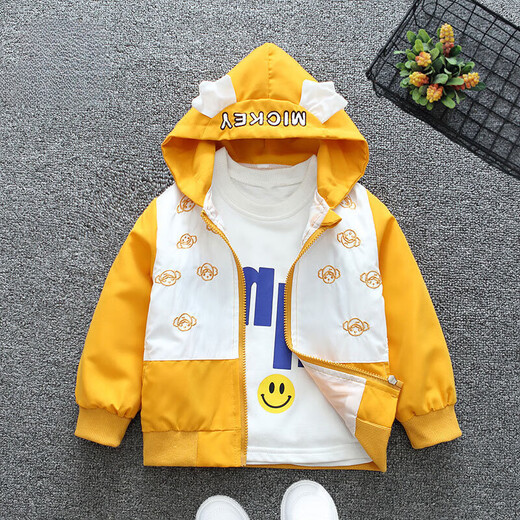 G.DUCKKIDS little yellow duck children's clothing, boys' and girls' coats, autumn clothing, 2025 new baby and middle-aged children's sports jackets, foreign-style jackets, bone dog jackets, orange 100 cm