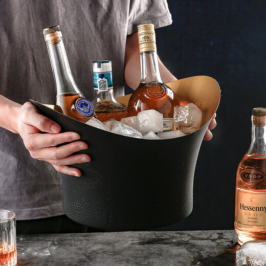 European stainless steel champagne basin thickened and enlarged ice bucket banquet red wine ice bucket bar ktv ice wine basin commercial Yuanbao champagne basin silver