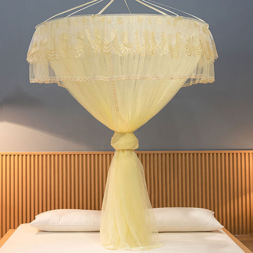 Yusenyi round ceiling mosquito net home bedroom tent sticky hook bed curtain one-piece floor-standing additional purchase 1 point 0