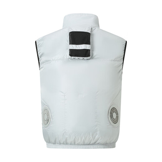 Black Shima Semiconductor Refrigeration Clothing Intelligent Cooling Artifact Air Conditioning Clothing Vest Fan Clothing Vest Fishing Clothing Construction Site Outdoor Silver Vest Full Set of Accessories M 90~110Jin Jin is equal to 0.5 kg