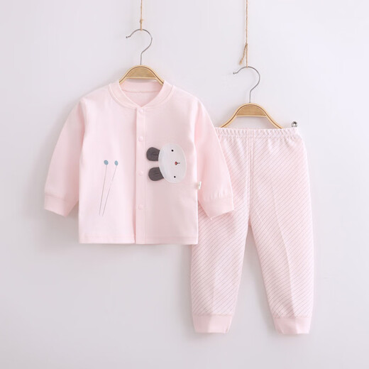 Snoopy baby underwear set pure cotton baby split autumn clothes and autumn pants cotton children's home clothes cute spring and autumn pajamas pink 12034 73
