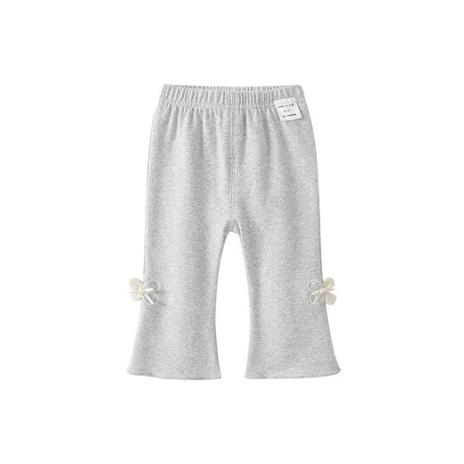 Bobu baby pants autumn 2025 new fashionable baby girl casual pants spring and autumn children's outer wear versatile leggings autumn [Grey] 712 80