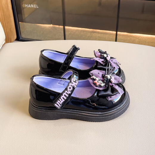 女童皮鞋库洛米公主鞋2025春秋新款儿童玛丽珍鞋小女孩洋气小皮鞋 黑色 29 （内长17.7cm）