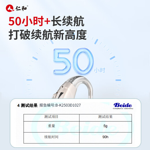 Renhe High Power 50H Battery Life Hearing Aid for the Elderly Genuine J-962 Single Ear Model for the Elderly and Moderately Severe Deafness - Suitable for Moderate to Severe (2 pieces are enough for both ears)