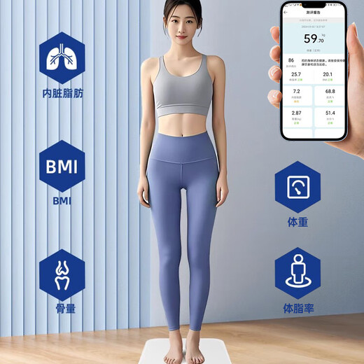 【已接入米家APP】电子秤智能体脂秤体重秤家用宿舍用精准充电体重秤减肥必备 【电池款】米家联动体脂秤-白色