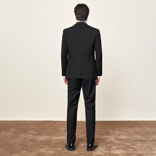 Heilan House (HLA) suit men's spring and autumn business gentleman fashion men's groom wedding suit jacket trousers two-piece set black 02 (suit + trousers) 170B /92B (46B) recommended 63~68kg