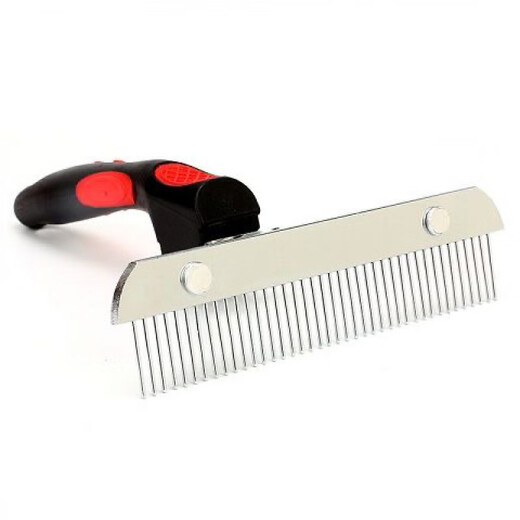 Pet dog comb, special dog hair brush for large dogs, dog hair comb, golden retriever, Samoyed, Alaska supplies needle comb, large, all red, handle nail comb rake - normal
