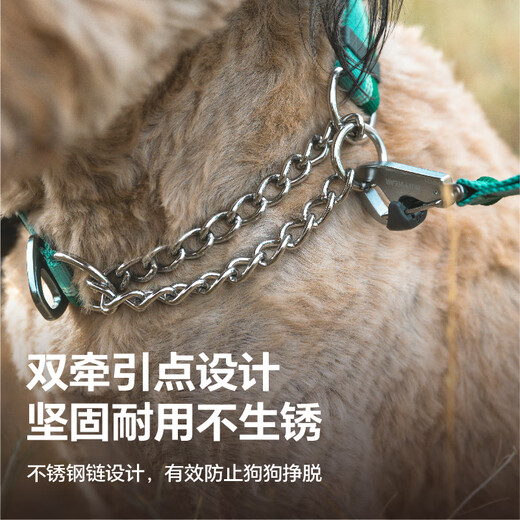 Lovewell Ryan off half P chain dog collar large dog neck collar training imported pet supplies Mochi blue M