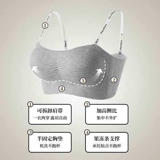 Catman Miiow Sucio y reunión de sujetadores para mujeres, Narkless Beautiful Back, extraíbles sin tirantes sin tirantes 2025 Nuevo estilo delgado de verano, rosa adecuada para 60Jin [Jin equivale a 0.5 kg] -80jin [Jin iguala 0.5 kg]