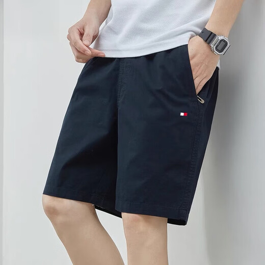 TOMMY JEANS汤米夏季纯棉短裤男百搭宽松沙滩裤 9215豆绿色 M