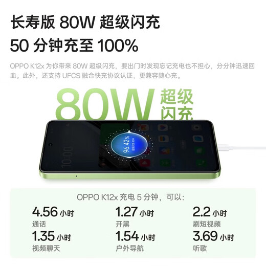 
OPPOK12x full network 5G mobile phone, photo smartphone, 80W super flash charging new e-sports game, oppo mobile phone flagship store, student backup machine, national subsidy, titanium air gray, 8GB+128GB, official standard configuration