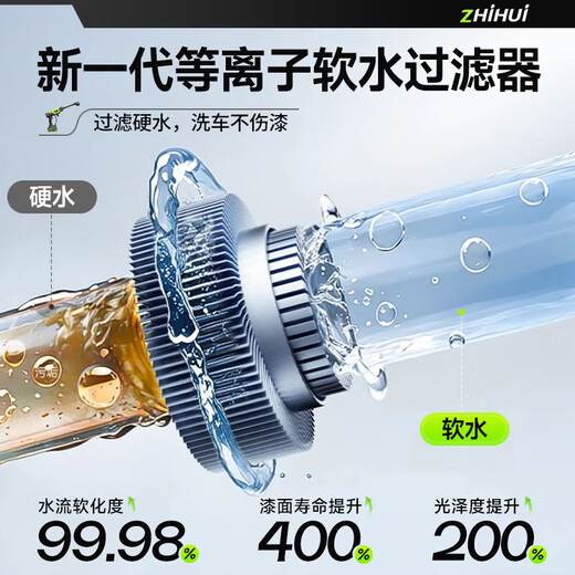 Zhihui German quality car wash high-pressure water gun household wireless lithium battery car wash machine portable charging brush car pump car wash artifact 680W brushless long-lasting dual battery + 10 meter tube + gift bag | tool box German top-end household car wash watering flowers washing air conditioning spray pesticide cleaning machine electric water spray gun