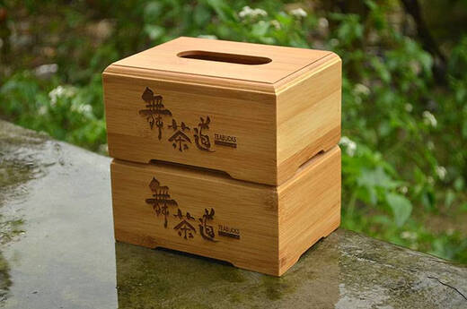 Yonghuan Bamboo Tissue Box Square Bamboo Napkin Card Box Home Drawing Box Roll Card Box Customized Logo Square Flip/B Model 12128cm