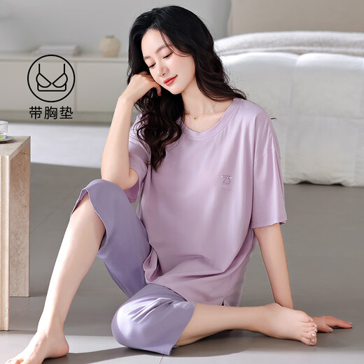 Lamiu pijamas femenino nuevo algodón modal de verano con almohadilla con almohadilla de la almohadilla de la almohadilla de la almo