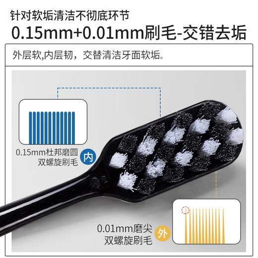 SOAO中硬毛高级牙刷男士专用去牙渍清洁烟渍成年人 特硬礼盒套装