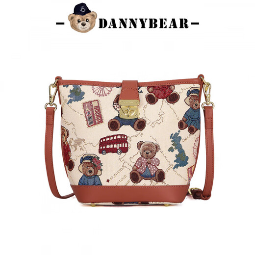 丹尼熊（DANNY BEAR）新款水桶包女单肩斜挎小包包手提布包时尚小众 玫瑰粉
