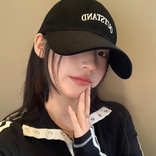 Tanbeiman Baseball Hat Big Head Size Men's Peaked Cap Larger, Deeper, Wider, High-end Female Fashionable Western Embroidery Trend Baseball Cap Big Head Size Black Can Be Weared by Men and Women One Size Fashionable and Versatile (60-65CM)