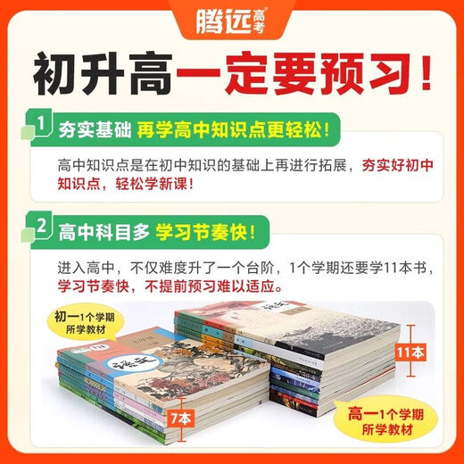 【自营正版包邮】万唯新高一预习视频课全套2025初升高衔接教材语文数学英语物理化学初三暑假作业必刷人教版资料练习题新 (立省684)语数英物化生6本套装 高中二年级