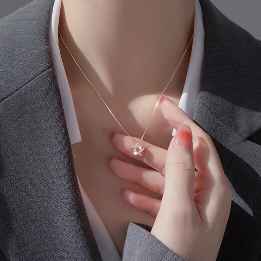 Laomiao 925 Sterling Silber Fünf-Punkte Sternhalskette für Frauen 2025 Neues Schlüsselbeutelkette Nische leichte Luxus Halskette Pendell