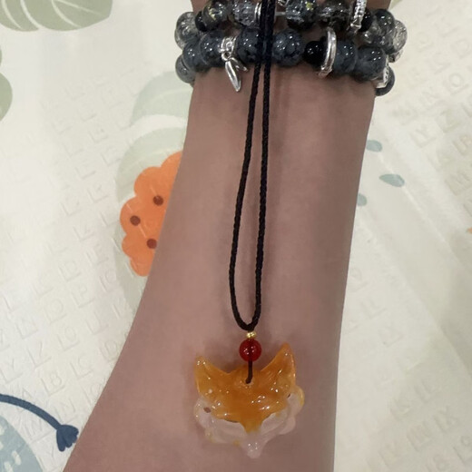 Fox mask necklace Chinese style aesthetic fox pendant guardian spirit men and women braided couple best friend gift L082 fox mask white necklace