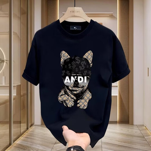 Fat Donglai DL Europa y americana Summer Algodón puro Camiseta de manga corta Camiseta de manga corta 2025 Camiseta Nueva