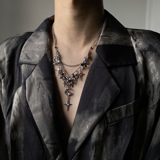 VZZS Chaifu Studio/niche sweet cool ins tassel star butterfly moonstone design necklace B style