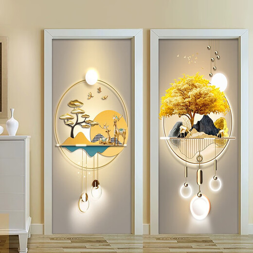 Pegatina de la puerta Autoadhesivo entero Decorativo Decorativo Puerta de madera Renovación Puerta Puerta vieja Puerta de vidrio Feo Pegatina anti-Light MT-3897 Glue de fondo blanco 0cm*0cm