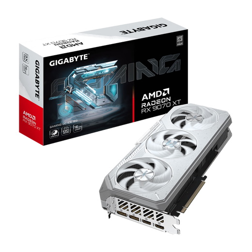 Carte graphique GIGABYTE AMD RX 9070 XT 16G Magic Eagle Xiaodiao ordinateur de bureau jeu DeepSeek intelligent IA apprentissage dessin rendu vidéo nouveau produit RX9070XT OC ICE 16G White Magic Eagle