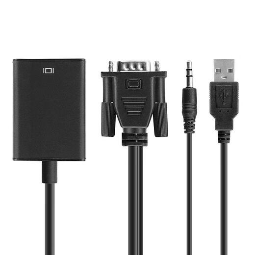 Cable with audio computer to video converter HD USB power port connection cable VGA to HDMI