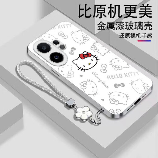 三丽鸥凯蒂猫vivoS30手机壳V2464A卡通新款轻奢耐脏钢化玻璃壳创意 【金属漆梅子色】SY13792凯蒂猫+编织环紫 vivoS30