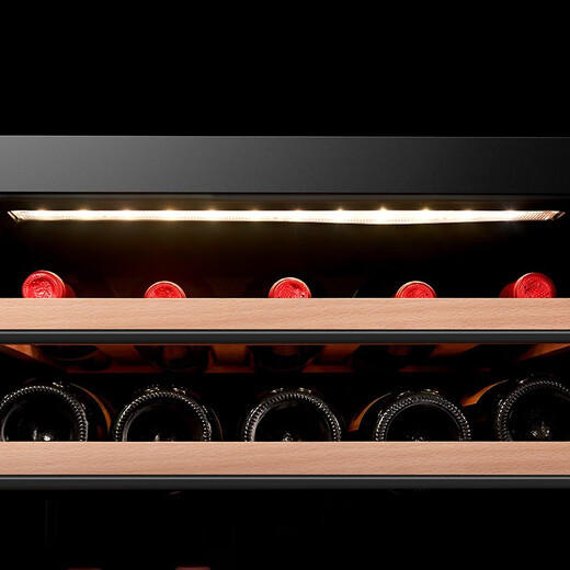 XUANFEI red wine cabinet ultra-thin temperature-controlled wine cabinet embedded built-in wine cabinet frost-free wine compressor office refrigerator 1.60 meters independent dual temperature built-in design 70 bottles