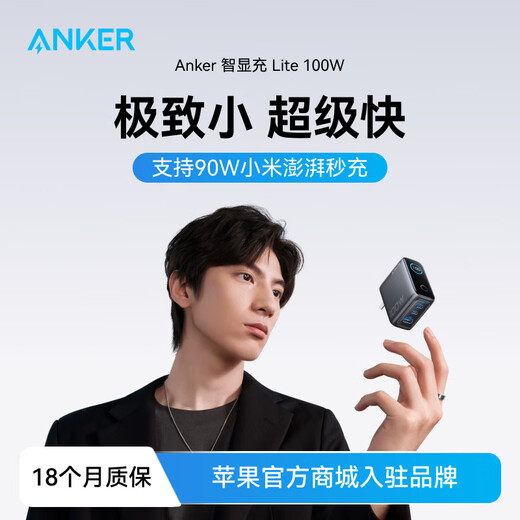 ANKER [National 3C Certification] Anker Smart Charging Lite100W Charger Data Cable Set Gallium Nitride Type-C Xiaomi Fast Charging PD Plug for iPhone16 Silver