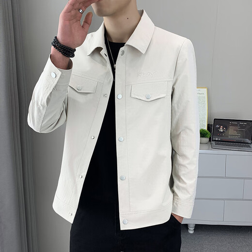 
Playboy (PLAYBOY) jacket for men casual and versatile 2025 new spring and autumn thin small lapel jacket summer men's clothing business high-end trend khaki XL [suitable for 130-145Jin [Jin equals 0.5 kg]]