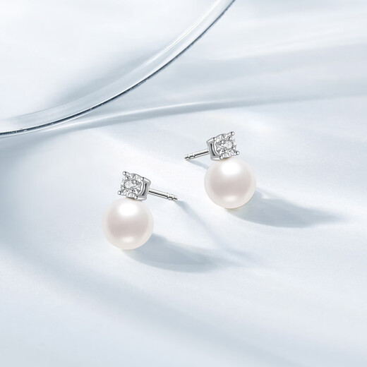 Chao Acer PT950 Platinum Pearl Diamond Earrings Girls Birthday Gift Pricing Platinum EEP43700001 One Pair