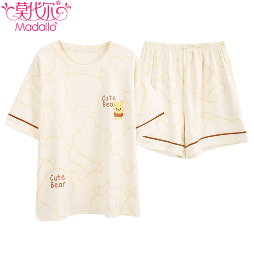 
Modal pajamas women's new summer pure cotton shorts shorts thin summer cute and sweet can be worn outside home clothing set YX-7515 9858 L [recommended 100-120Jin [Jin equals 0.5 kg] wear]