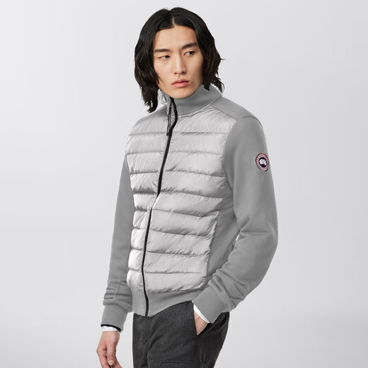 Canada Goose Hybridge Huron Full Full Zip Down Knit Veste Big Goose Veste 6620M 9717 Flower Greystone L