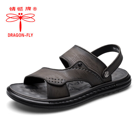 
Dragonfly brand sandals men's summer new men's sandals outdoor dual-purpose non-slip Vietnamese casual beach shoes men's trend 9715 gray 41