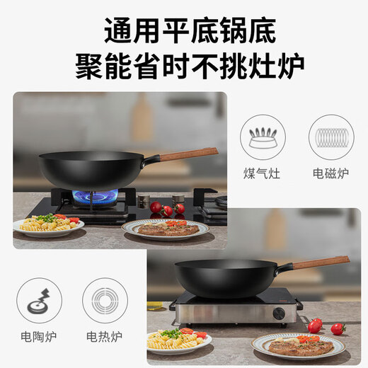 Kornbach wok pot set includes titanium non-stick wok and soup pot two-piece set (32cm wok + 22cm soup pot)