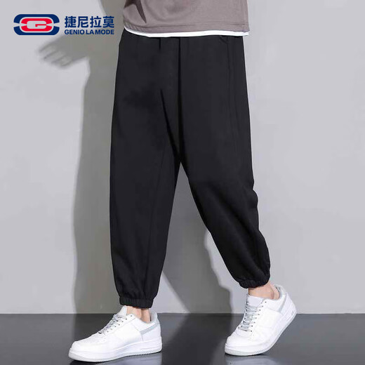 GENIOLAMODE casual pants for men in summer thin loose lace-up solid color men's pants versatile fashion casual pants