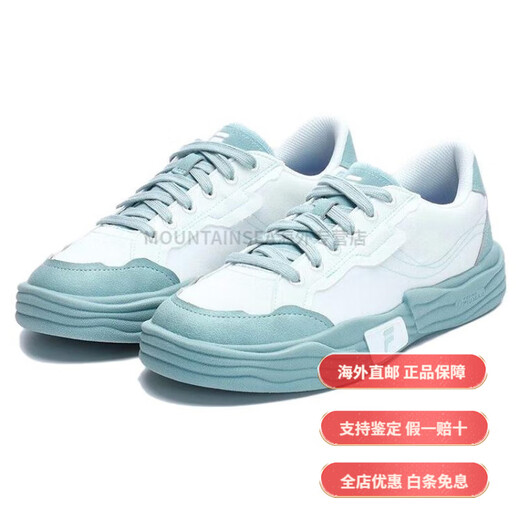 斐乐（FILA）潮牌 POP 2 简约舒适 防滑耐磨轻便 低帮 帆布鞋 女款 白蓝时尚轻 40