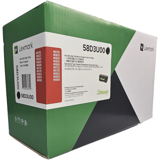 Lexmark利盟碳粉盒(58D3U00)黑色/5.5万页适用机型：MS725dvn/MS823dn/MS826de/MX722adhe/MX822ade