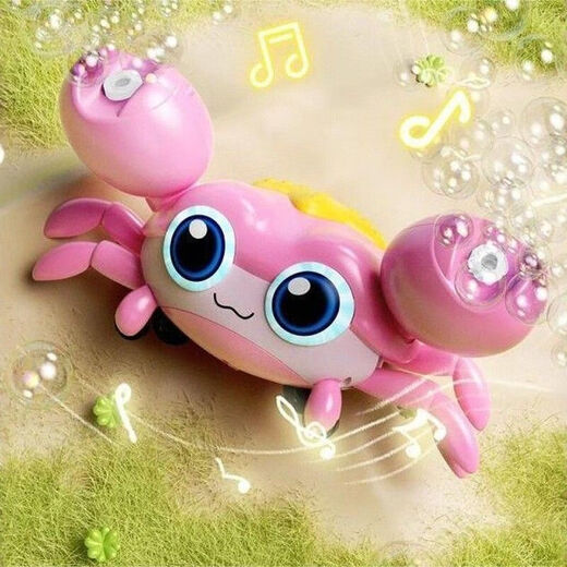 Jule Baby Children's Electric Bubble Crab Educational Toy Bubble Machine Light Music Blowing Bubbles Boys and Girls Birthday Gift Induction Obstacle Avoidance Sound and Light Music Bubble Crab + 20 Liquid Powder